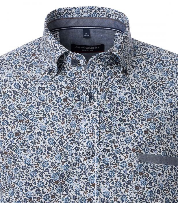 Camasa bumbac barbati CASA MODA CasualFit albastru print floral [3]