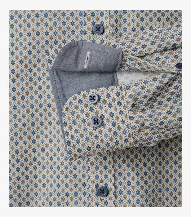 Camasa bumbac barbati CASA MODA CasualFit galben romburi [4]