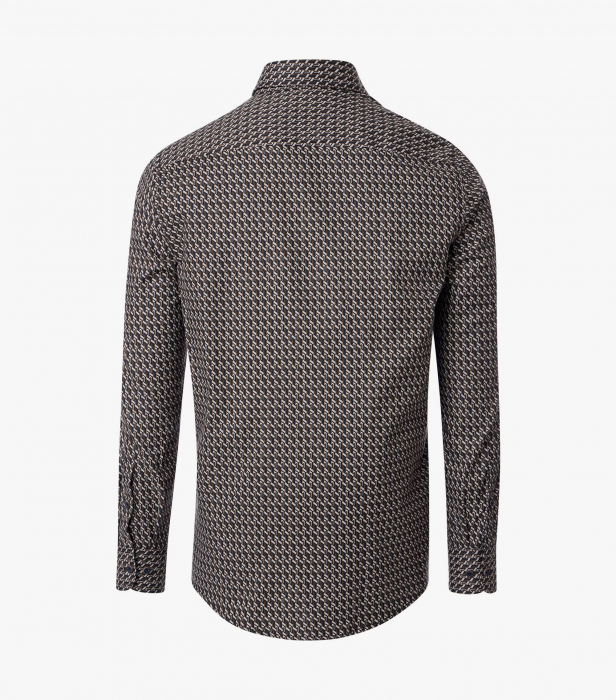 Camasa bumbac barbati CASA MODA CasualFit maro print [2]