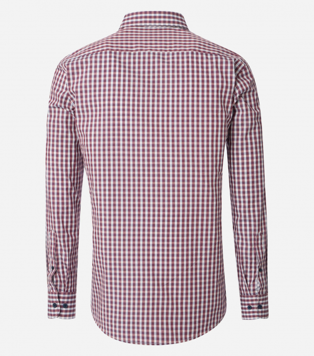 Camasa bumbac barbati CASA MODA CasualFit patratele visiniu deschis [2]