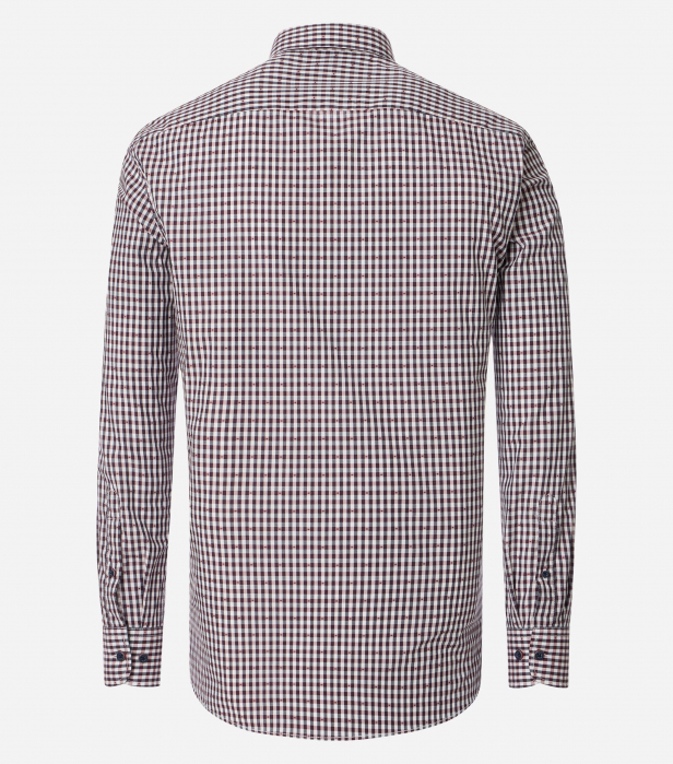 Camasa bumbac barbati CASA MODA CasualFit patratele visiniu [2]