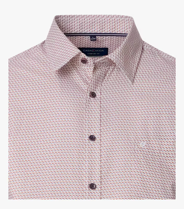 Camasa bumbac CASA MODA barbati Comfort geometric visiniu [3]