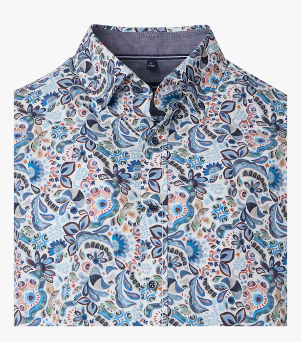 Camasa bumbac CASA MODA barbati Comfort floral albastru [3]