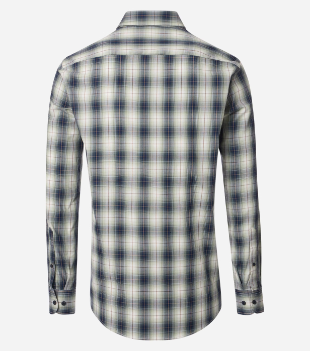 Camasa bumbac twill barbati CASA MODA CasualFit carouri bluemarin/bej [2]