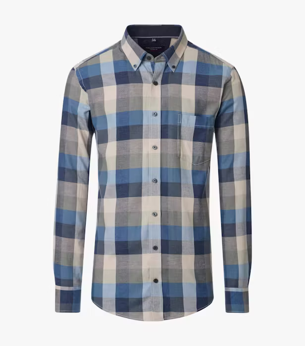 Camasa bumbac barbati CASA MODA CasualFit albastru carouri [1]