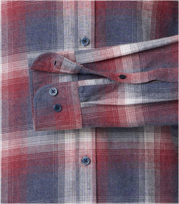Camasa bumbac twill barbati CASA MODA CasualFit carouri rosu/albastru [4]