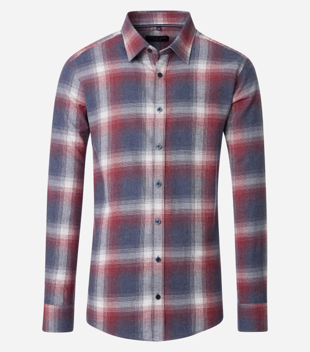Camasa bumbac twill barbati CASA MODA CasualFit carouri rosu/albastru [1]