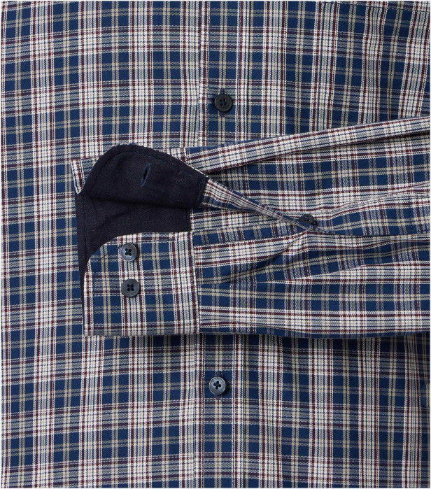 Camasa bumbac twill barbati CASA MODA CasualFit carouri bluemarin [4]