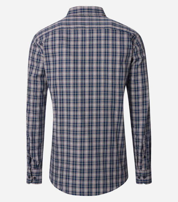Camasa bumbac twill barbati CASA MODA CasualFit carouri bluemarin [2]