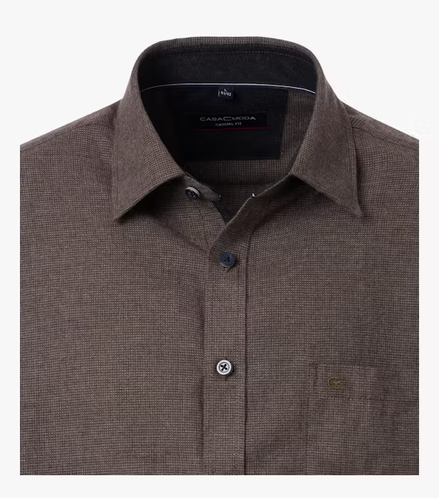Camasa bumbac barbati CASA MODA CasualFit maro melanj [3]
