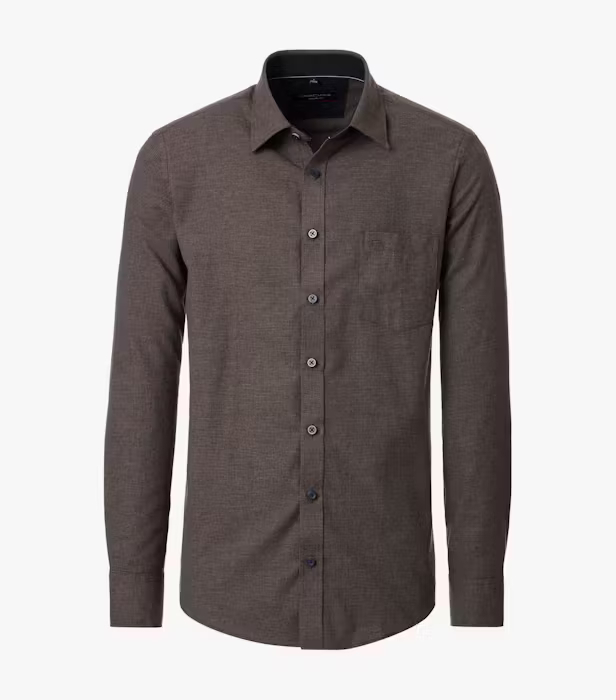 Camasa bumbac barbati CASA MODA CasualFit maro melanj [1]