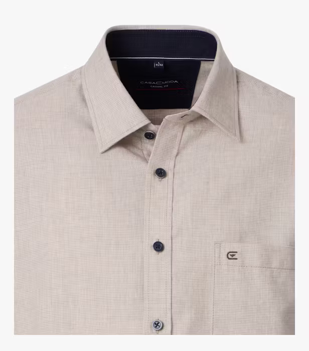 Camasa bumbac barbati CASA MODA CasualFit bej melanj [3]