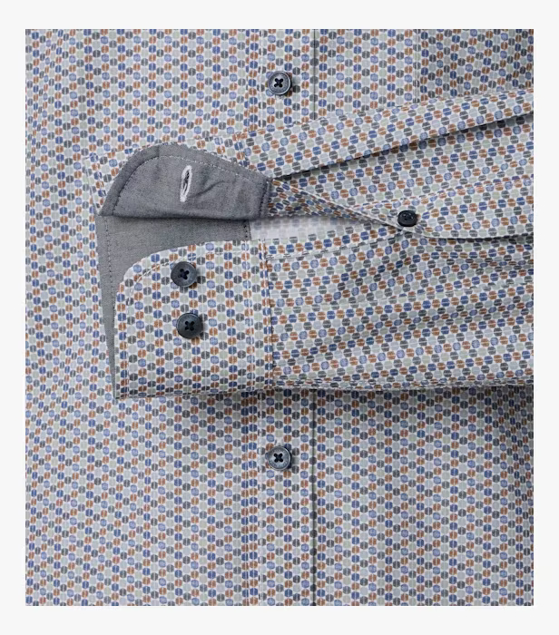 Camasa bumbac barbati CASA MODA CasualFit multicolor hexagoane [4]