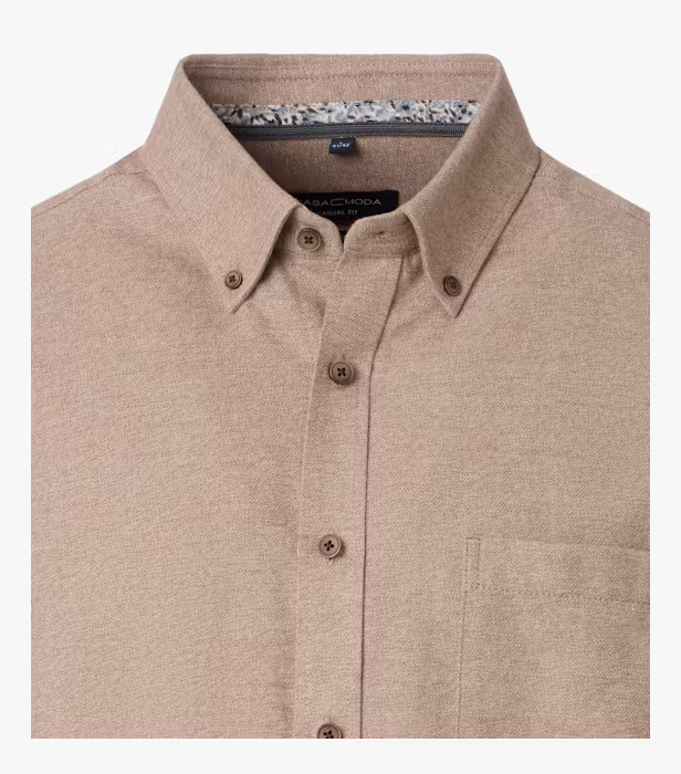 Camasa bumbac barbati CASA MODA CasualFit bej [3]
