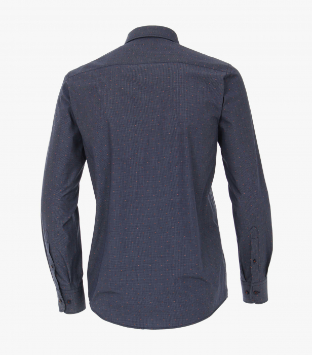 Camasa bumbac barbati CASA MODA Comfort Fit bleumarin puncte portocalii [2]