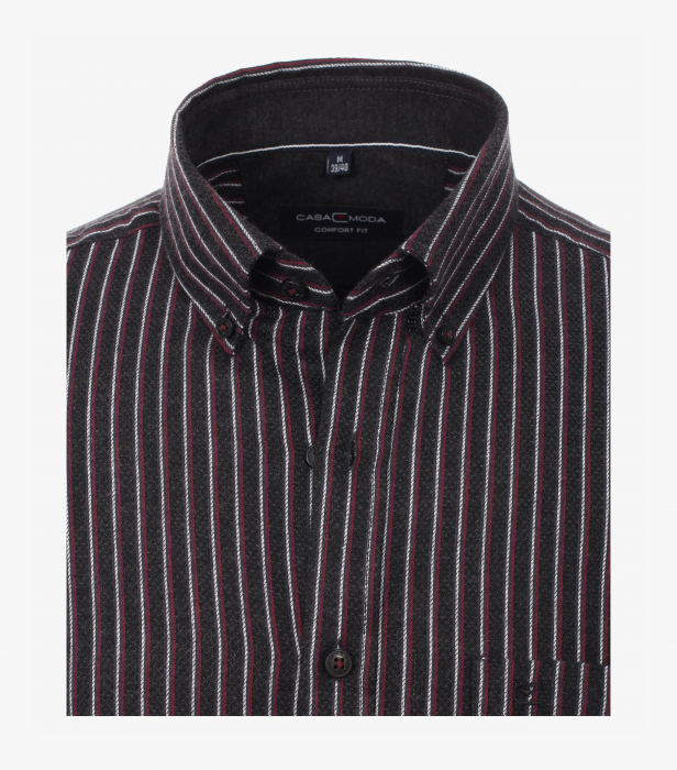 Camasa flanela barbati CASA MODA Comfort Fit antracit dungi [4]