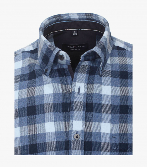 Camasa flanela barbati CASA MODA Casual Fit carouri albastre [3]