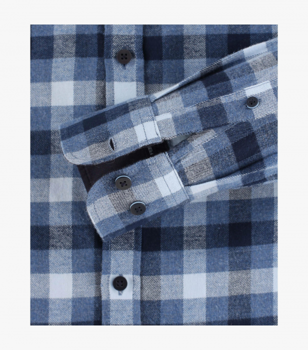 Camasa flanela barbati CASA MODA Casual Fit carouri albastre [4]