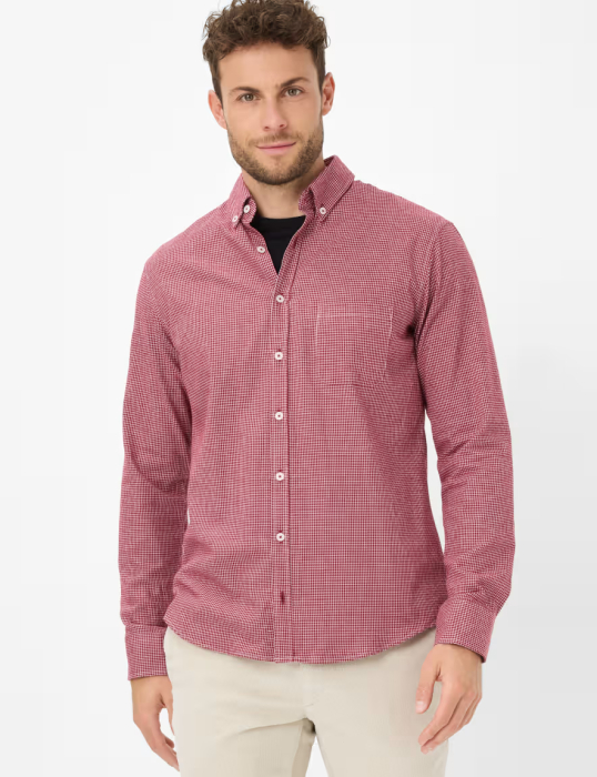 Camasa flanel bumbac barbati BRAX DANIEL C  rosu patratele [2]