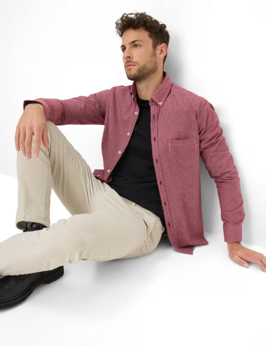 Camasa flanel bumbac barbati BRAX DANIEL C  rosu patratele [4]