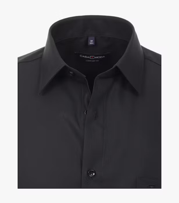 Camasa maneca scurta bumbac barbati CASA MODA ComfortFit negru [3]