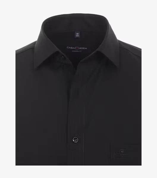 Camasa maneca scurta bumbac barbati CASA MODA 008530 ModernFit negru [3]