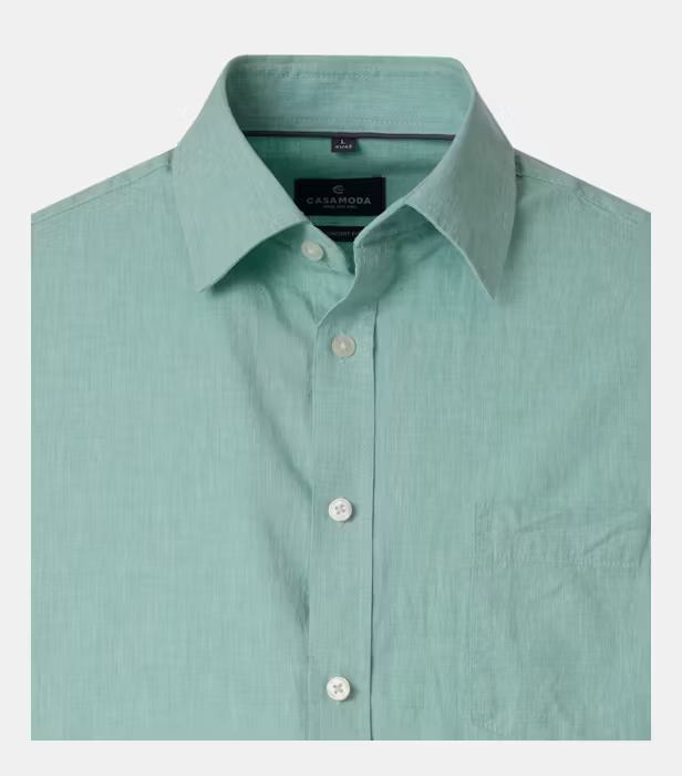 Camasa bumbac/in maneca scurta barbati CASA MODA verde deschis [3]