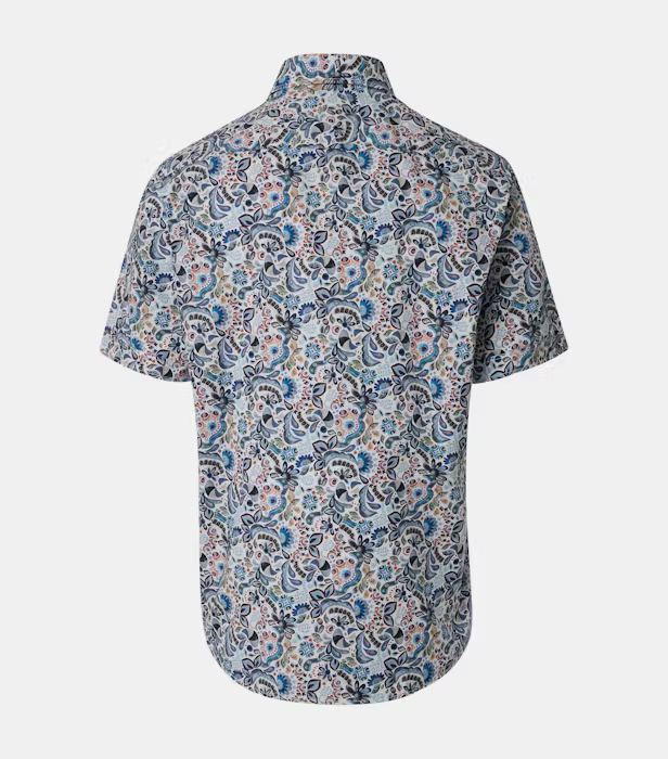 Camasa maneca scurta bumbac barbati CASA MODA albastru print paisley [2]