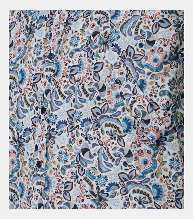 Camasa maneca scurta bumbac barbati CASA MODA albastru print paisley [4]