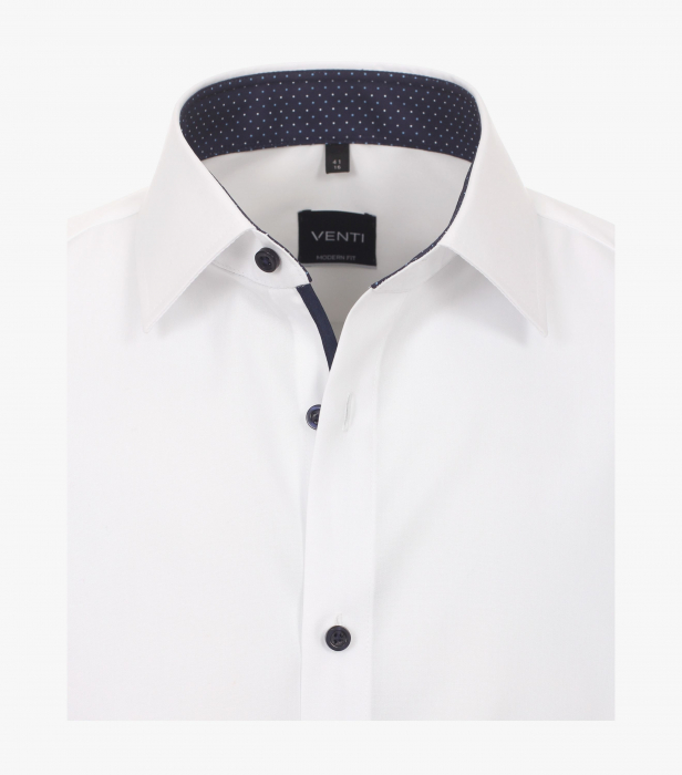 Camasa bumbac barbati VENTI Modern Fit uni alba [3]
