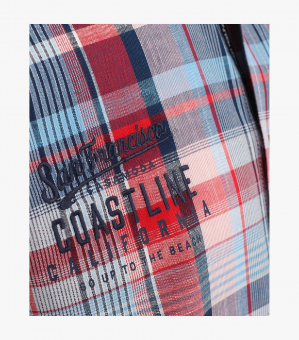 Camasa bumbac maneca scurta CASA MODA CasualFit carouri rosii [5]