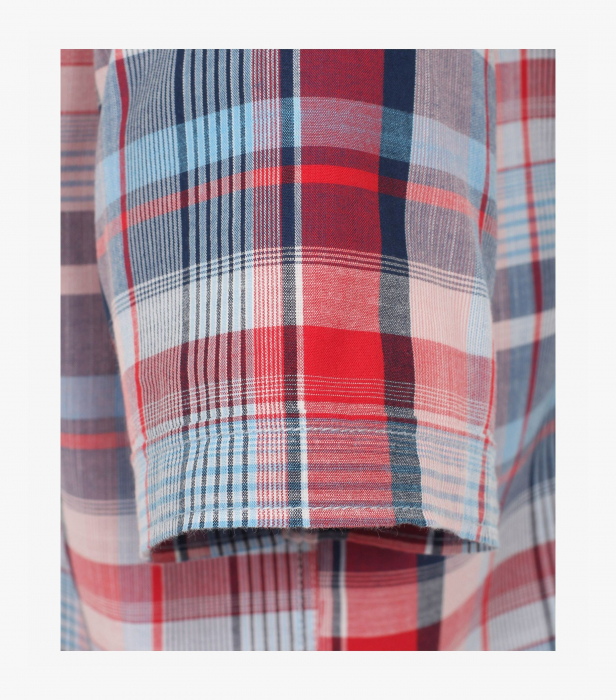 Camasa bumbac maneca scurta CASA MODA CasualFit carouri rosii [4]