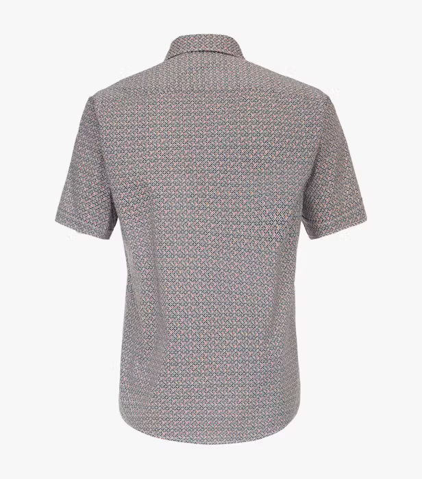 Camasa maneca scurta bumbac CASA MODA barbati Casual geometric portocaliu [2]
