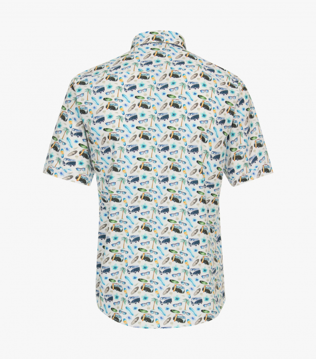 Camasa bumbac maneca scurta barbati CASA MODA print estival verde [2]