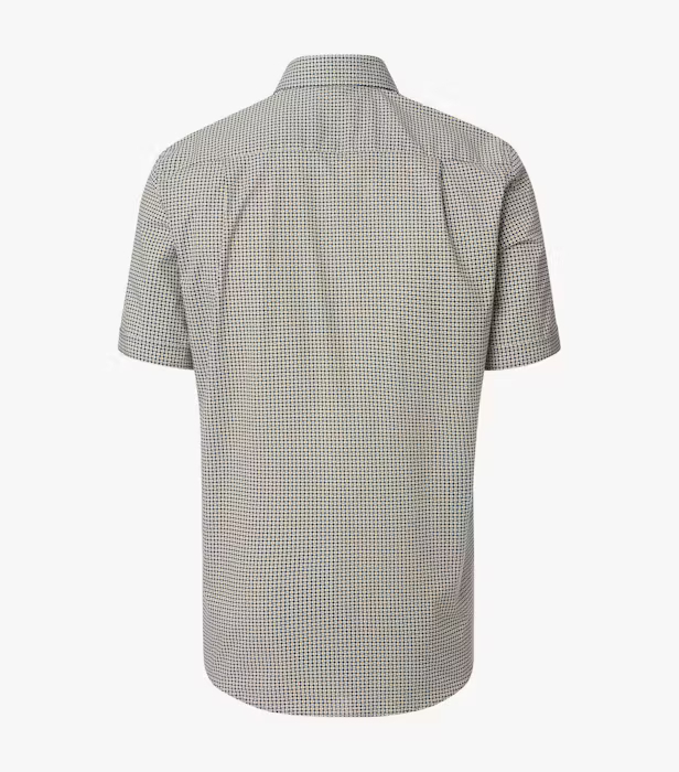 Camasa maneca scurta bumbac CASA MODA barbati Casual geometric galben [2]