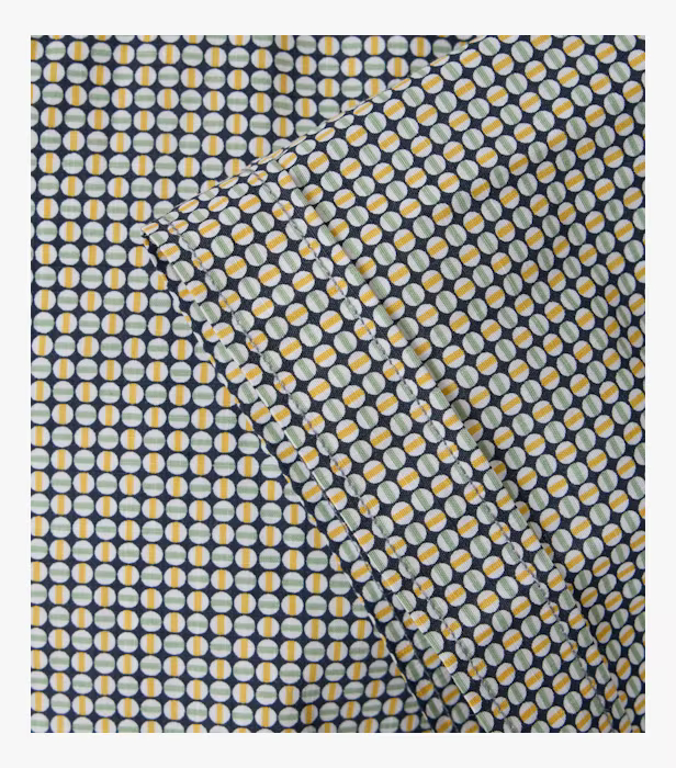 Camasa maneca scurta bumbac CASA MODA barbati Casual geometric galben [4]
