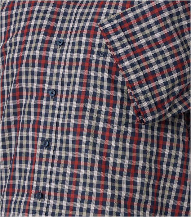 Camasa bumbac maneca scurta barbati CASA MODA CasualFit patratele visiniu [4]