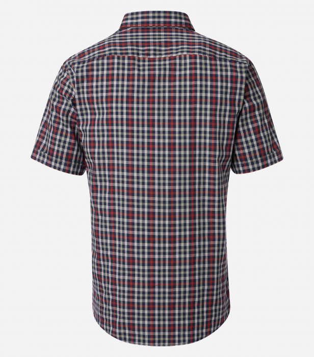 Camasa bumbac maneca scurta barbati CASA MODA CasualFit patratele visiniu [2]