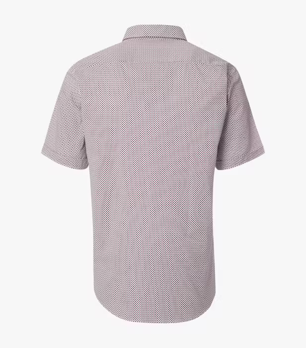 Camasa maneca scurta bumbac CASA MODA barbati Casual geometric rosu [2]