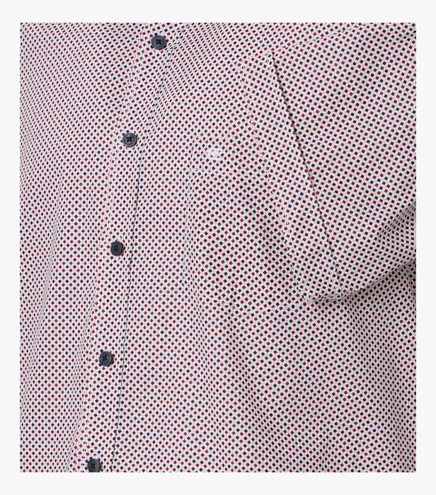 Camasa maneca scurta bumbac CASA MODA barbati Casual geometric rosu [4]