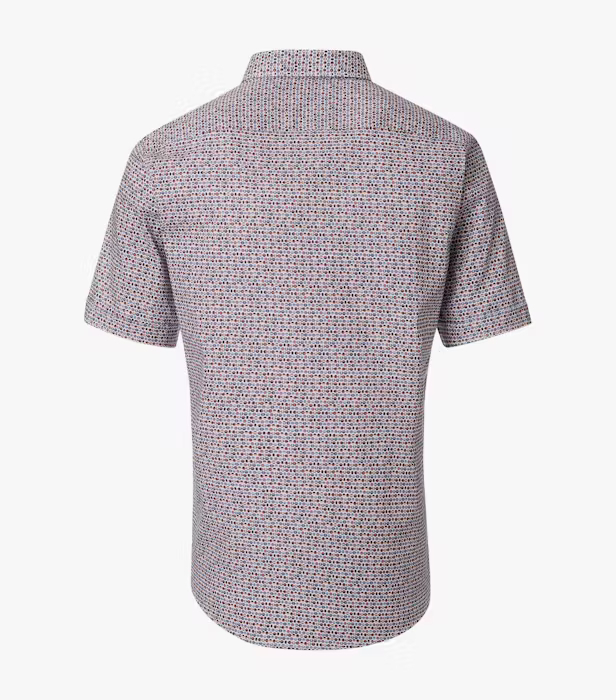 Camasa maneca scurta bumbac CASA MODA barbati Casual cerculete rosu albastru [2]