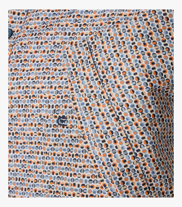 Camasa bumbac maneca scurta barbati CASA MODA CasualFit portocaliu cerculete [4]