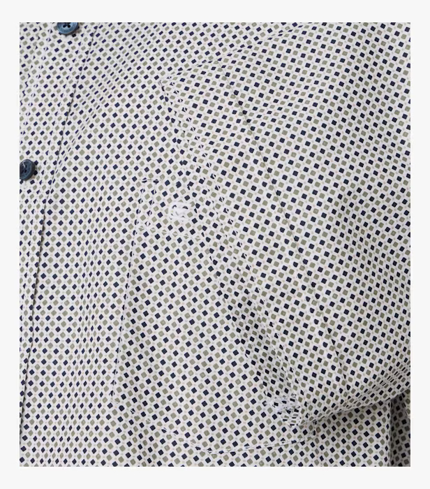 Camasa maneca scurta bumbac CASA MODA barbati Casual geometric verde [4]