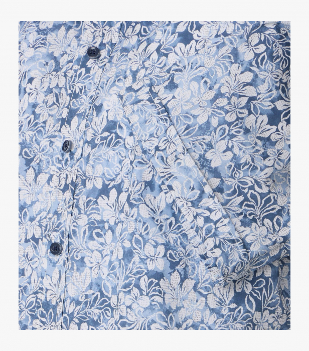 Camasa bumbac maneca scurta barbati CASA MODA CasualFit bleu floral [4]