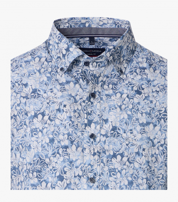 Camasa bumbac maneca scurta barbati CASA MODA CasualFit bleu floral [3]