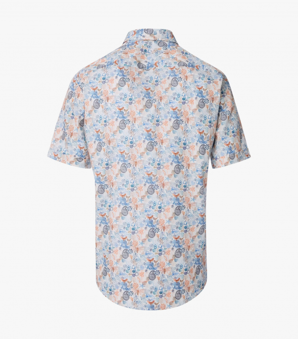 Camasa bumbac maneca scurta barbati CASA MODA CasualFit albastru paisley [2]