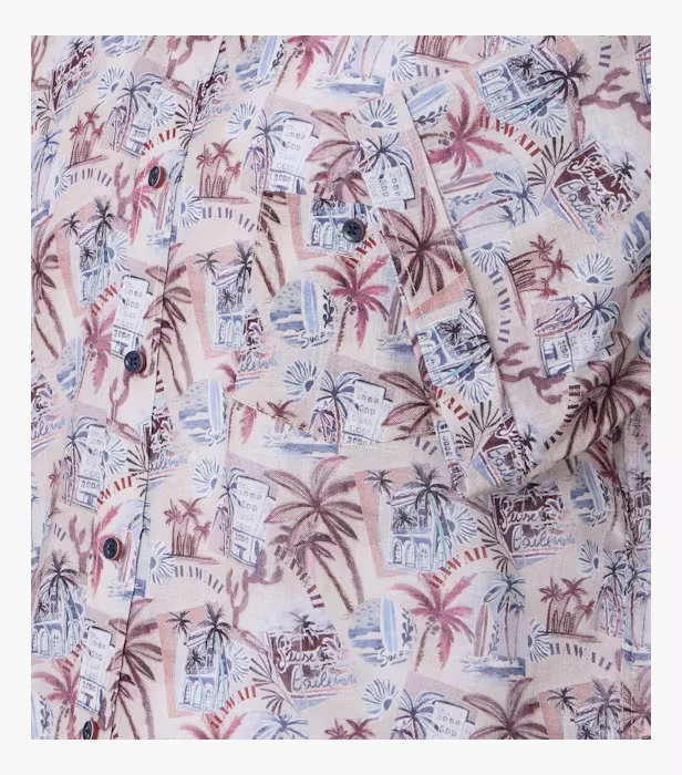 Camasa maneca scurta bumbac CASA MODA barbati Casual estival rosu [4]