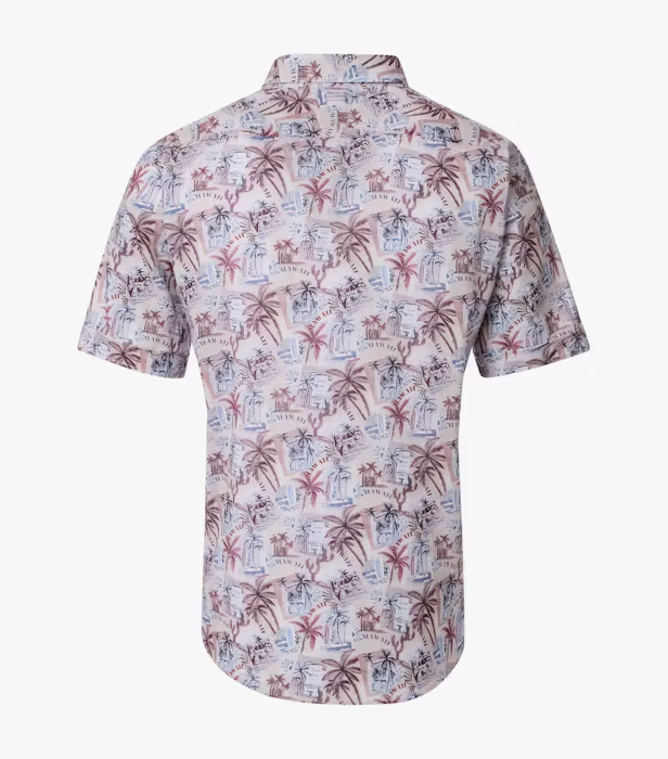 Camasa maneca scurta bumbac CASA MODA barbati Casual estival rosu [2]