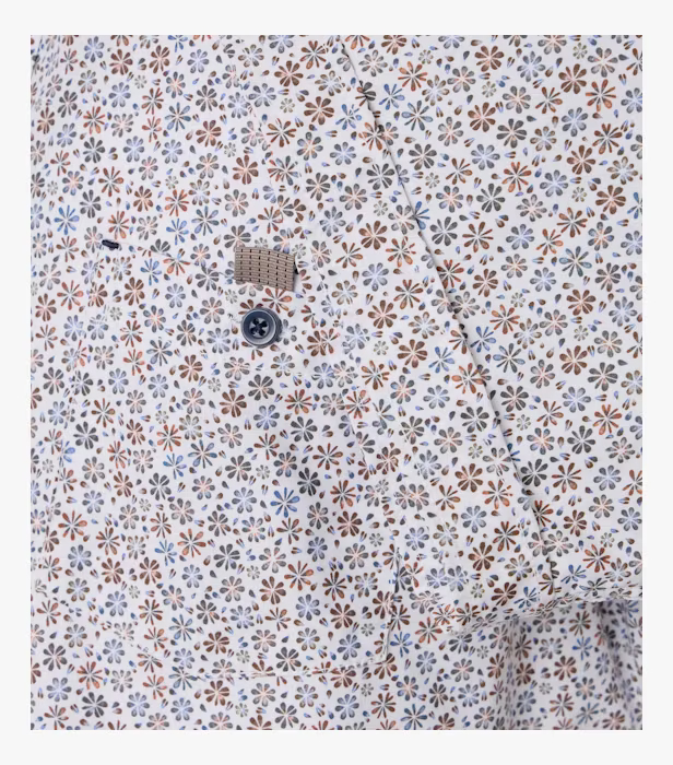 Camasa maneca scurta bumbac CASA MODA barbati Casual floral portocaliu [4]