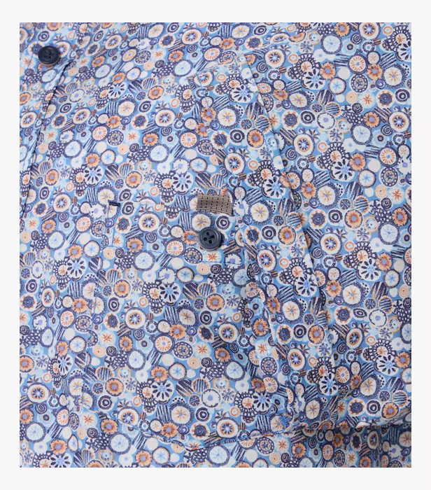 Camasa bumbac maneca scurta barbati CASA MODA CasualFit albastru cerculete [4]